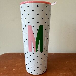 Kate Spade Pink and Green Polka Dot Tumbler